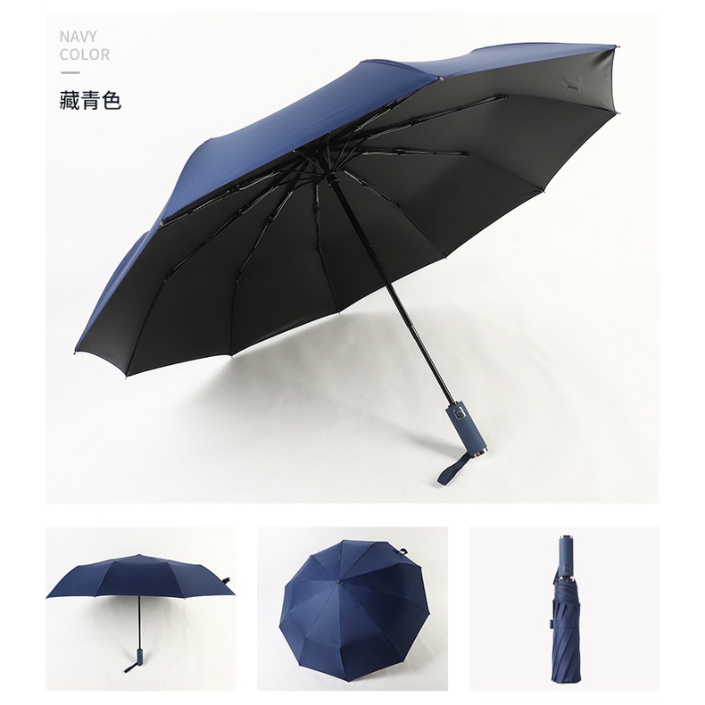 , Dù Che Mưa, Che Nắng 10 Nan Tự Động Gấp Gọn Đóng Mở 2 Chiều, Chống Tia UV, Cỡ Lớn