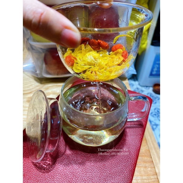 Cốc pha hãm trà thuỷ tinh kèm lọc trà (loại dầy)