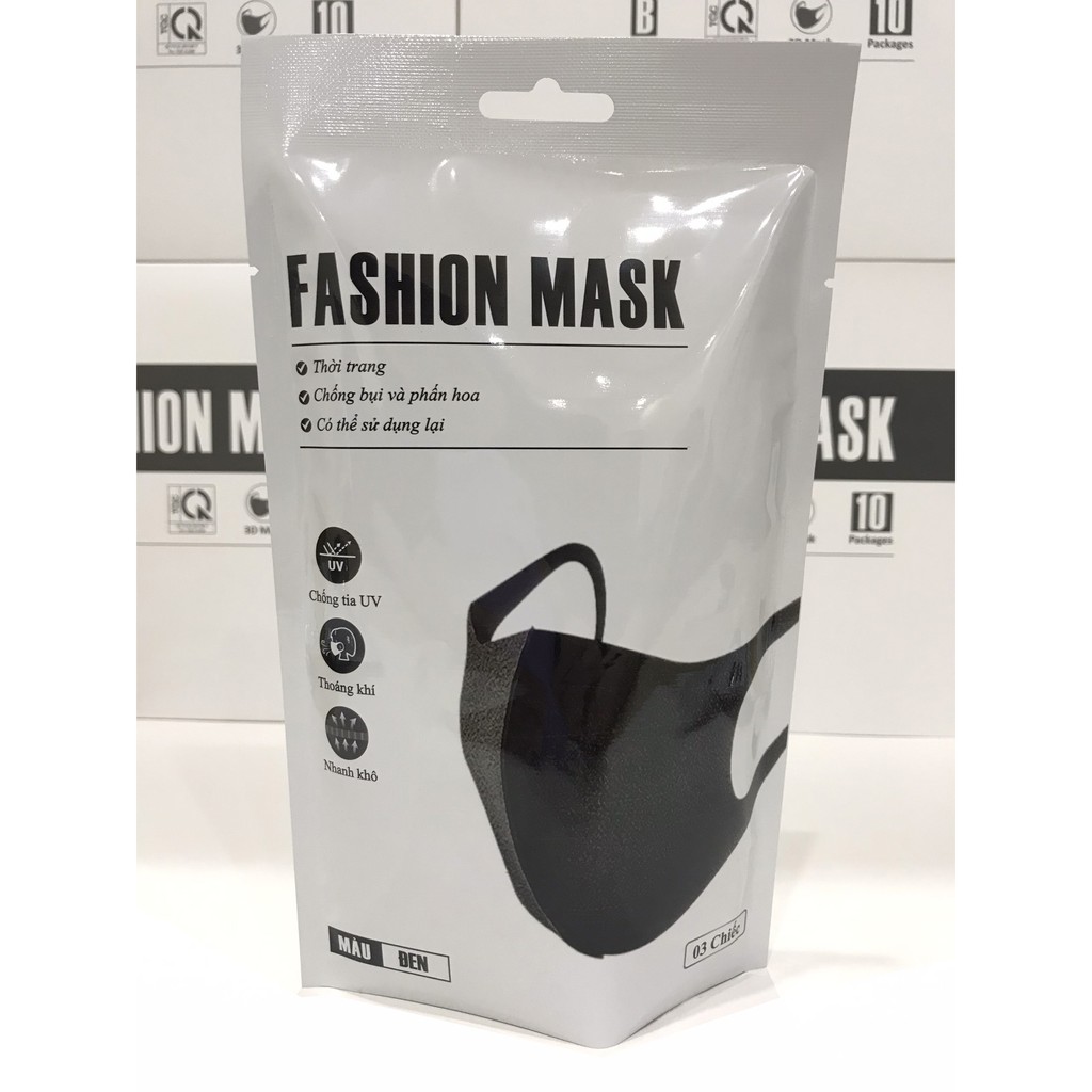 FASHION MASK - KHẨU TRANG THỜI TRANG CÓ THỂ SỬ DỤNG LẠI NHIỀU LẦN [TÚI 03 CHIẾC]