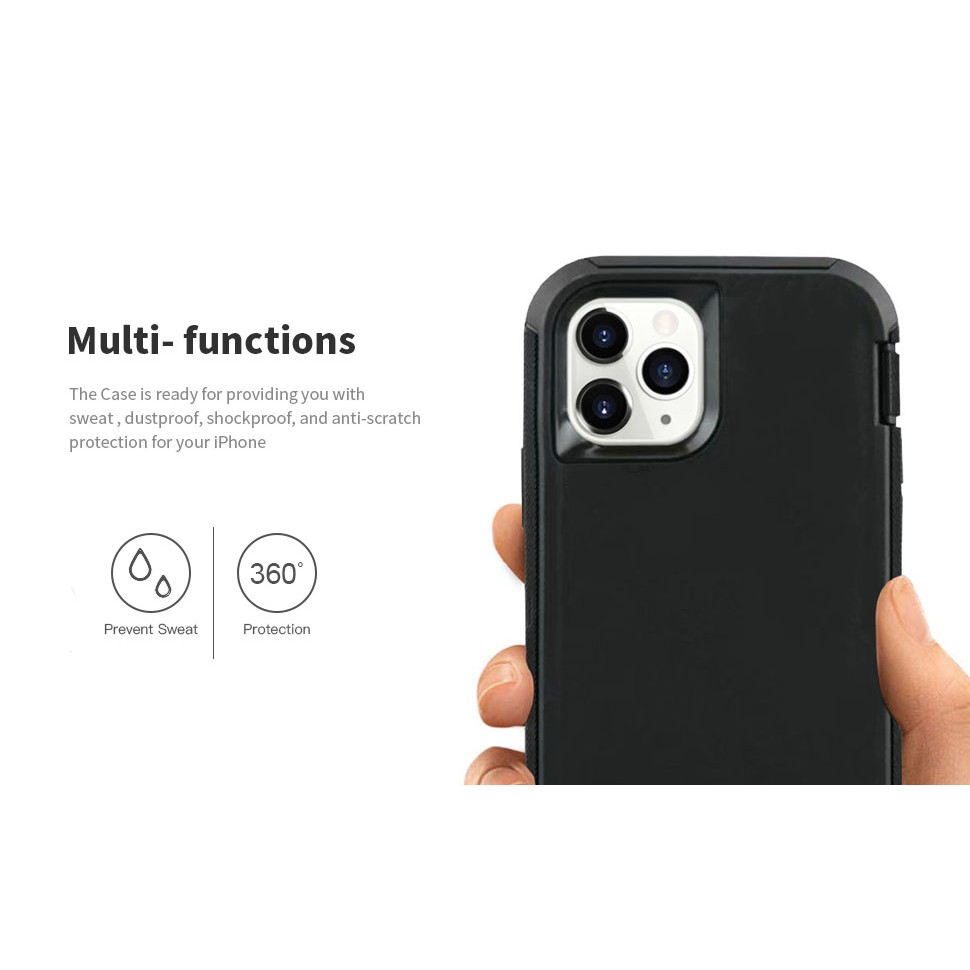 Ốp điện thoại TPU +PC chống sốc 3 trong 1 thích hợp cho Iphone X Xs Max Xr 7 8 6 6s Plus 11 Pro Max