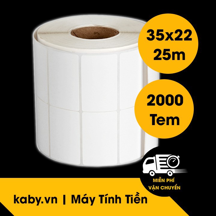 Giấy In Mã Vạch 2 Tem (Cuộn 2000 Tem) - Decal Nhiệt 2 Tem 35x22 mm - 72x22 mm