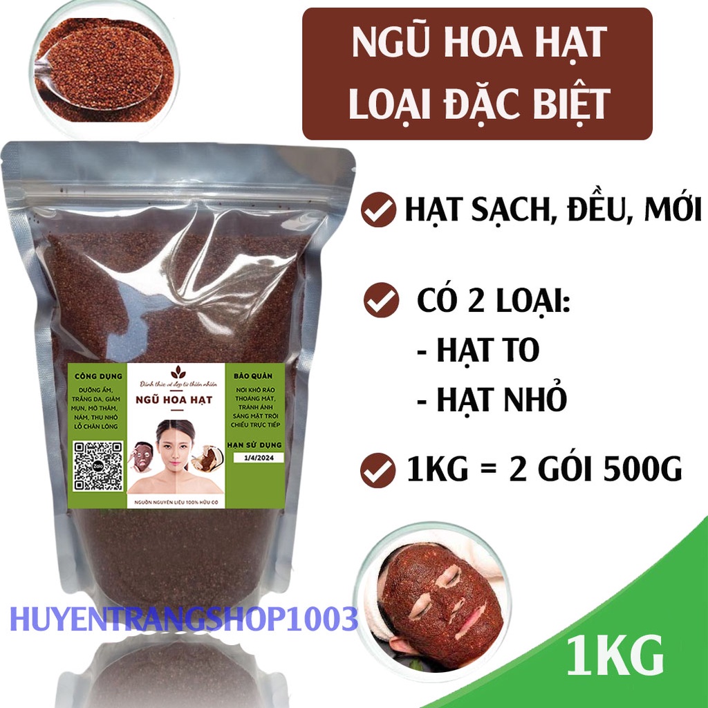 1kg mặt nạ ngũ hoa hạt (hạt ngũ hoa, hạt đình lịch, hạt bình lịch, hạt nhũ hoa) handmade