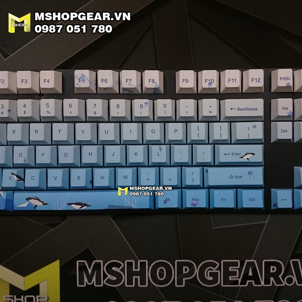 Sản phẩm Keycap Chim cánh cụt Nam Cực - Phiên bản chuyển màu keycap độc đáo 108 keys