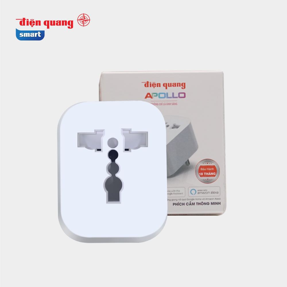 Phích cắm thông minh Điện Quang Apollo ĐQ SP1.1 01 Wifi ( Kiểu 1 lỗ, sử dụng wifi )