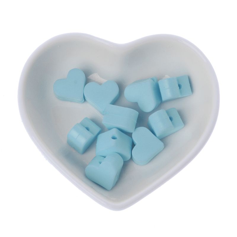 Bộ 10 Hạt Silicone Xỏ Lỗ 15mm Dùng Cho Bé Ngậm Mọc Răng