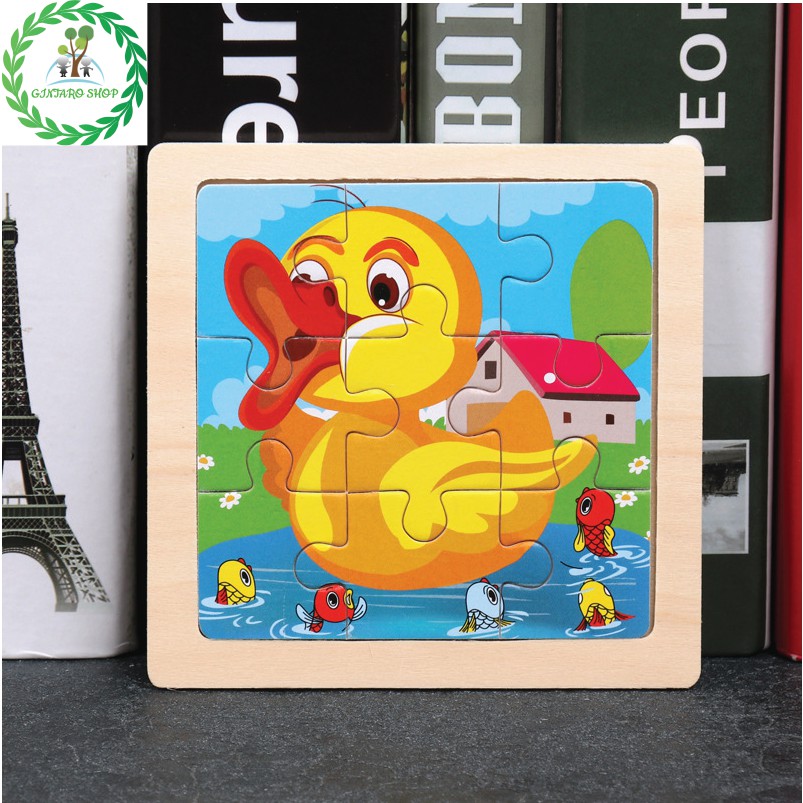 Bộ xếp hình 9 miếng puzzle cho bé , Đồ chơi xếp hình giúp bé phát triển tư duy từ nhỏ GINTARO SHOP