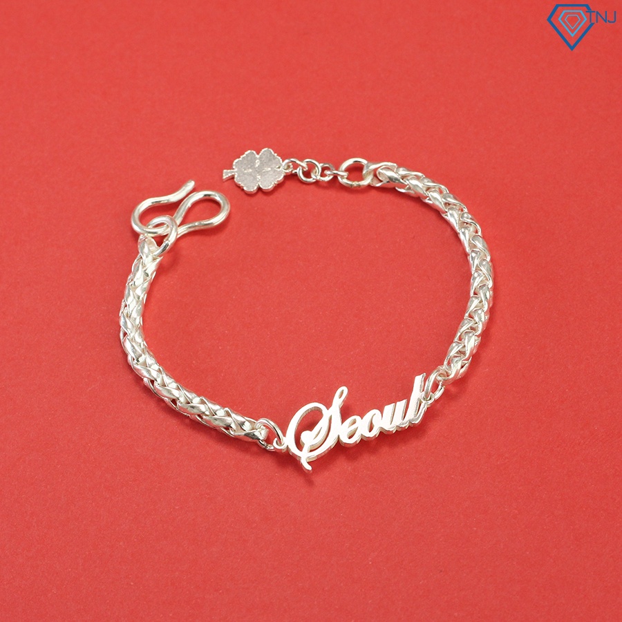 Lắc bạc cho bé khắc tên theo yêu cầu LTT0043 - Trang Sức TNJ