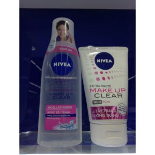 Combo nước tẩy trang Nivea 200ml+ sữa rửa mặt tẩy trang nivea 100g