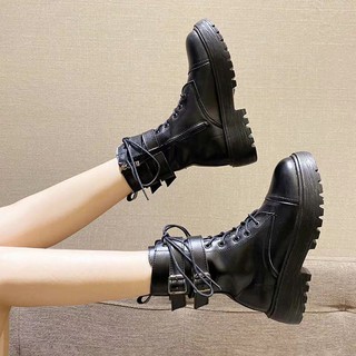 Boots đen 2 khuy hàng Quảng Châu