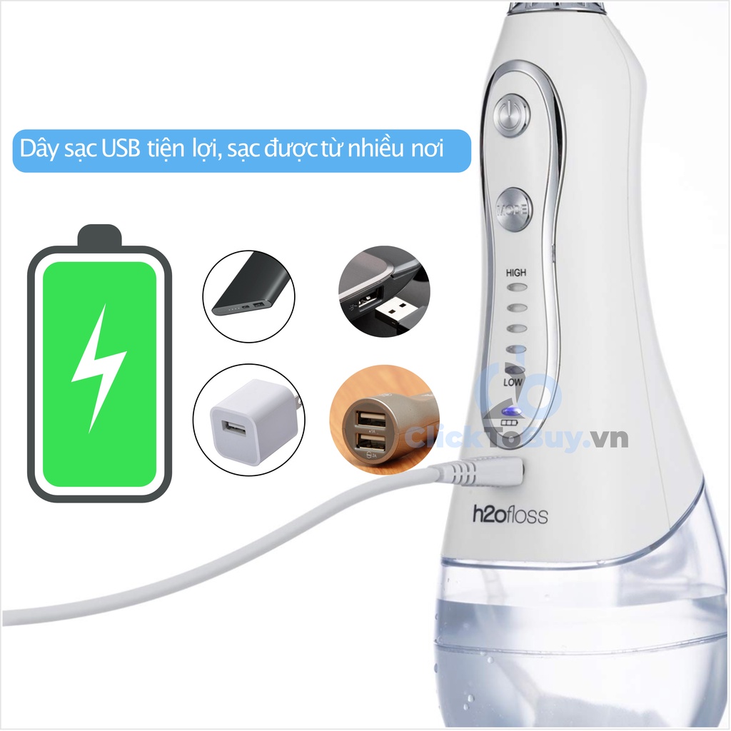 Dây sạc máy tăm nước h2ofloss