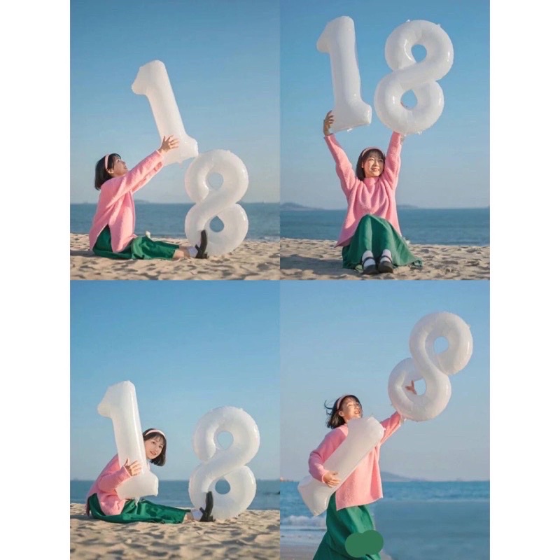 Bóng số trang trí sinh nhật 80cm