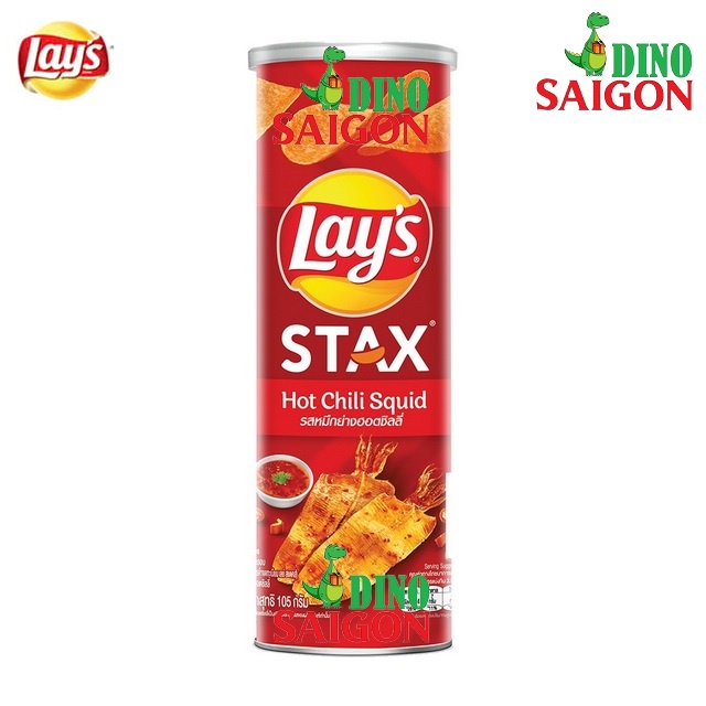 Combo 4 Hộp Bánh Snack Khoai Tây Lay's Stax Thái Lan 105g Mix 2 vị Mực Sốt Cay Và Kem Chua Hành