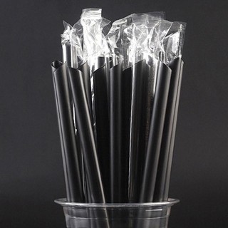 100g Ống hút đen có màng bọc - Plastic Drinking Straw Cover ( sẵn )