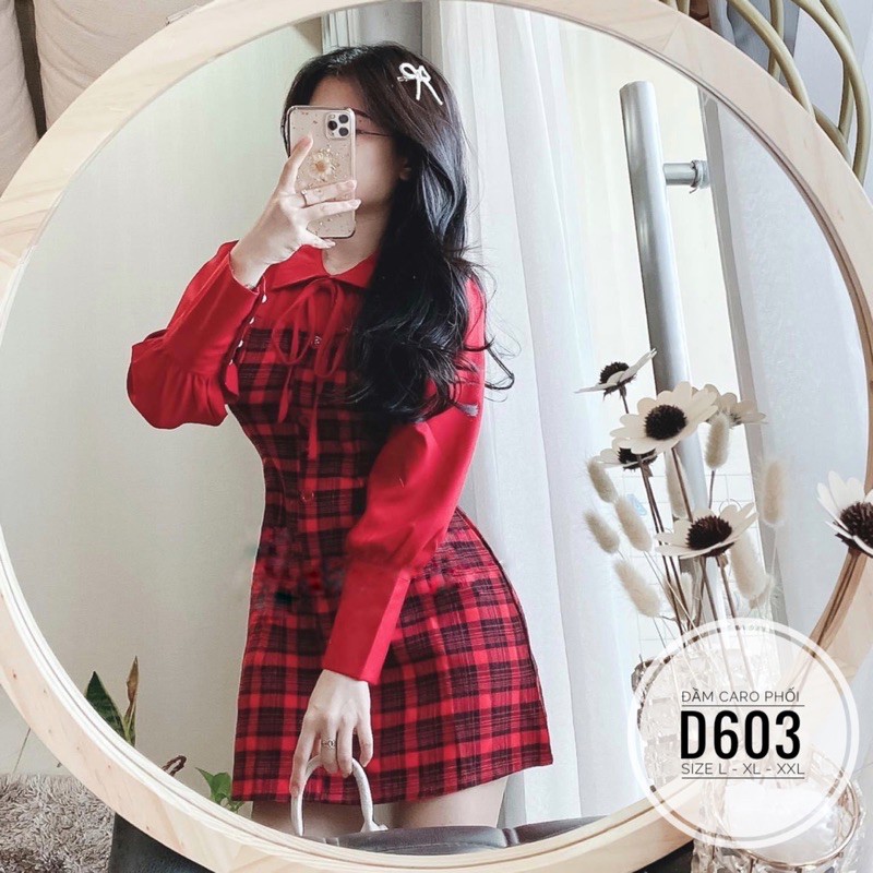 Bigsize Đầm caro phối D603 | BigBuy360 - bigbuy360.vn