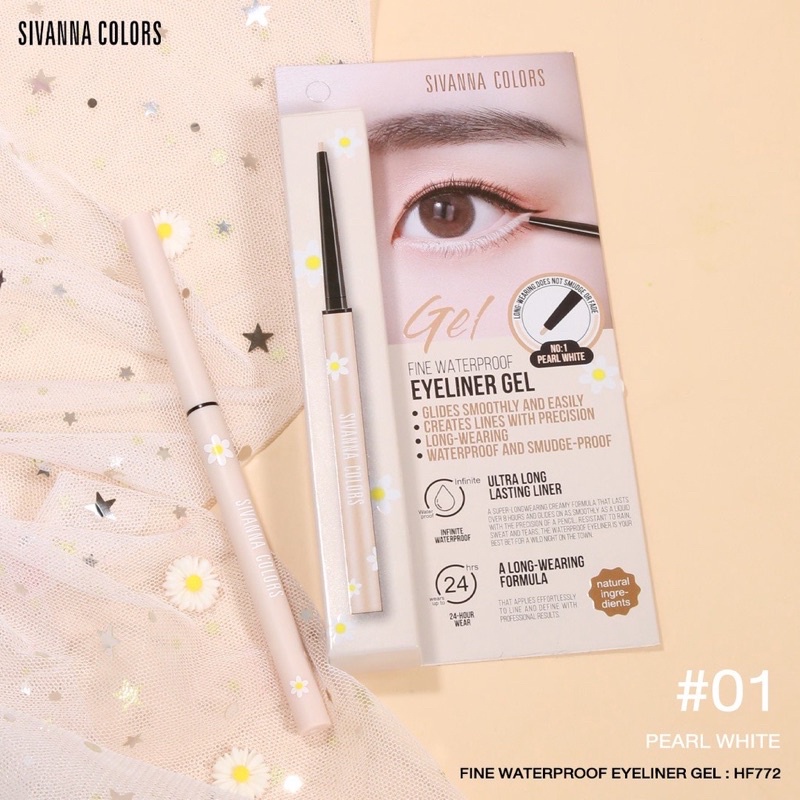 Chì Kẻ Mí Mắt Bền Màu SIVANNA Eyeliner HF772 (Trắng - Nâu - Đen)