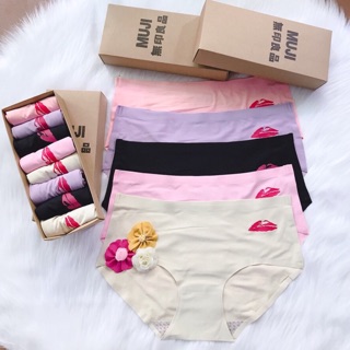 Hộp 10 Quần Lót Đúc In Hình Môi MUJI Siêu Mát( Hàng Nhật Sịn)