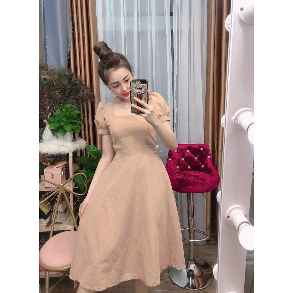 Váy Nữ 💖FREESHIP💖 Đầm Maxi Dự Tiệc Tay Ngắn Thiết Trẻ Trung Sang Chảnh