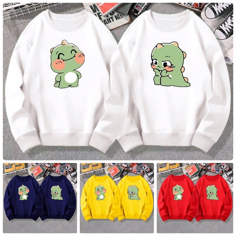 Áo sweater style Hàn cute thiết kế unisex cho cả nam và nữ hình in khủng long Baby KBG1 - 13 màu - 3 size