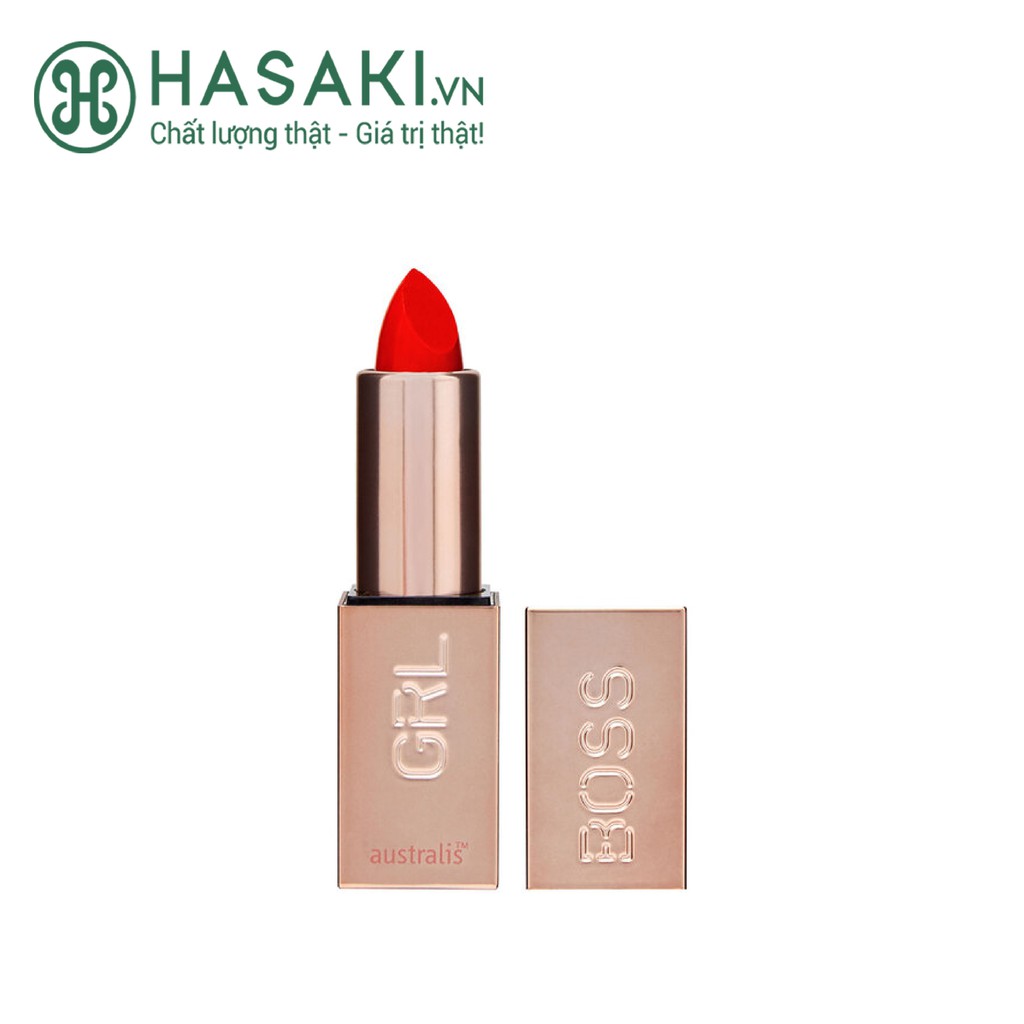 Son Lì Mềm Mịn Australis Màu Cam Thuần #EditorialGrlboss Matte Lipstick 3.2g