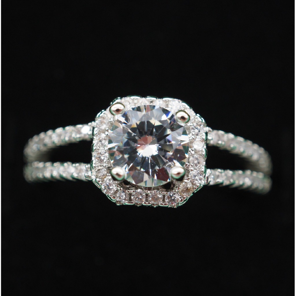 Nhẫn đeo tay kim loại đính đá lấp lánh sang trọng cao cấp cho nữ