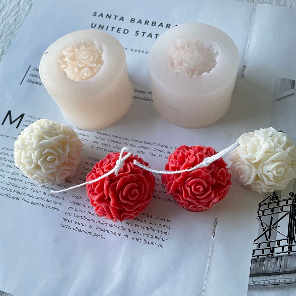 Khuôn Silicone Tạo Hình Làm Nến/Xà Phòng Hình Hoa Hồng 3D DIY