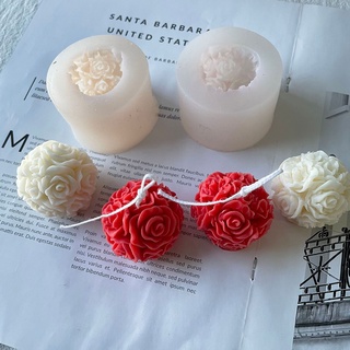 Khuôn silicone tạo hình làm nến/xà phòng hình hoa hồng 3d diy