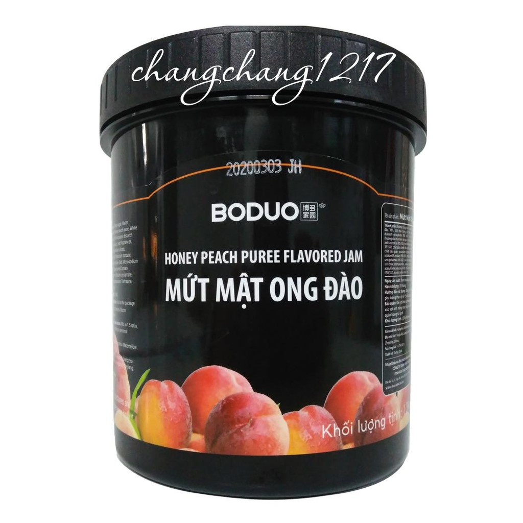 Mứt Sinh Tố Trái Cây Boduo Mật Ong Đào Hủ 1kg3