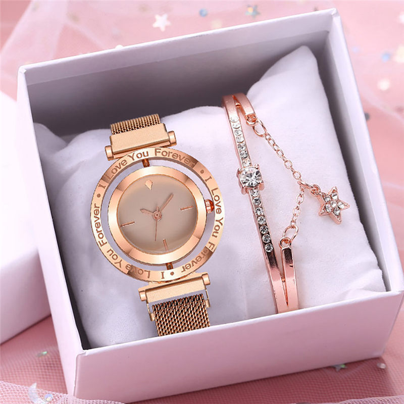 ZOLFA Fashion Womens Magnet Buckle Bracelet Watches Luxury Rose Gold Rotating Ladies Quartz Wristwatch Đồng hồ nữ