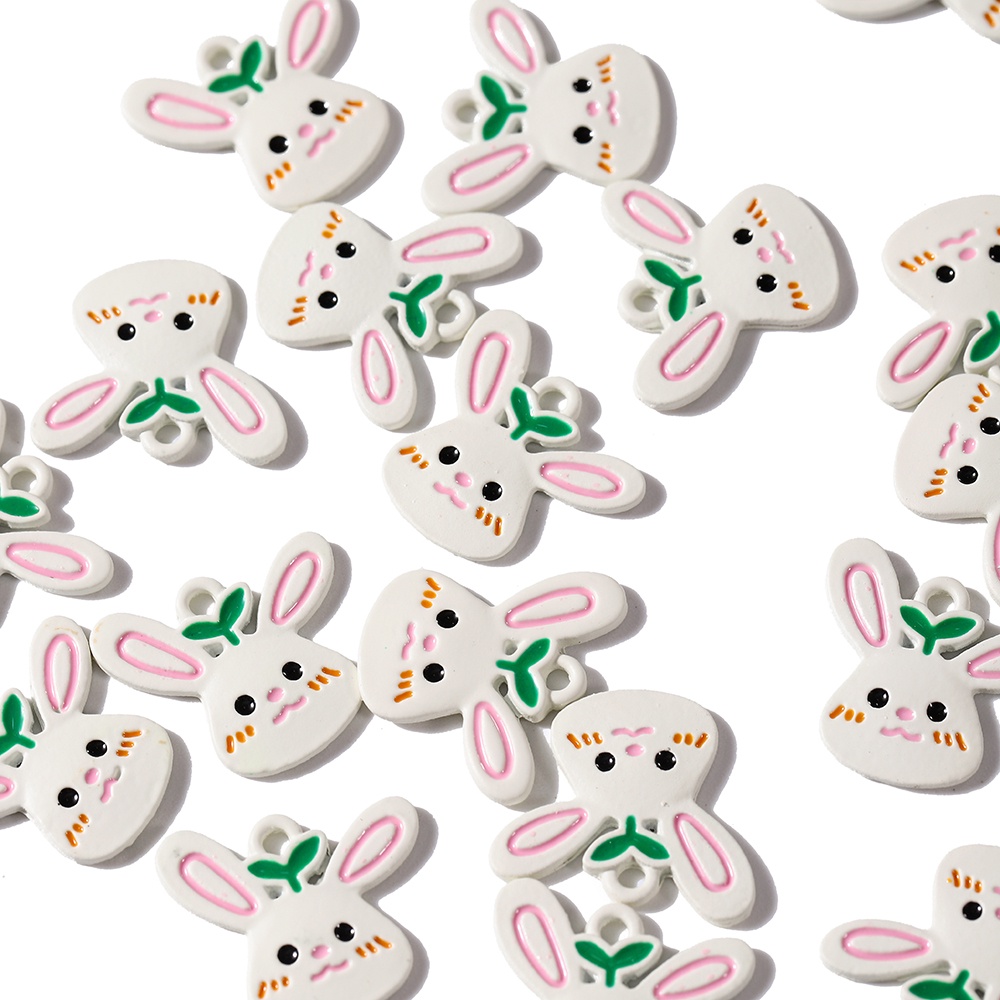 Bộ 5 / 10 Mặt Dây Chuyền Hình Gấu Và Dâu Tây Phun Sơn Dầu Bằng Hợp Kim