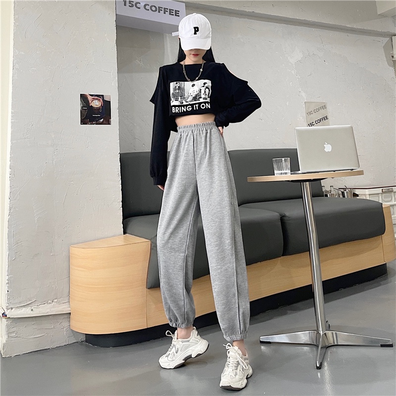 Quần dài SUXI lưng cao dáng rộng thiết kế mới thời trang mùa thu cho nữ