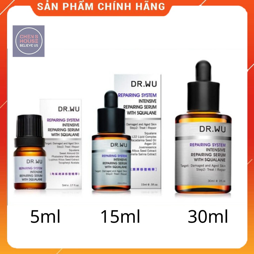 Serum Phục Hồi và Chống Lão Hóa Da Dr.Wu Intensive Repairing Serum With Squalane