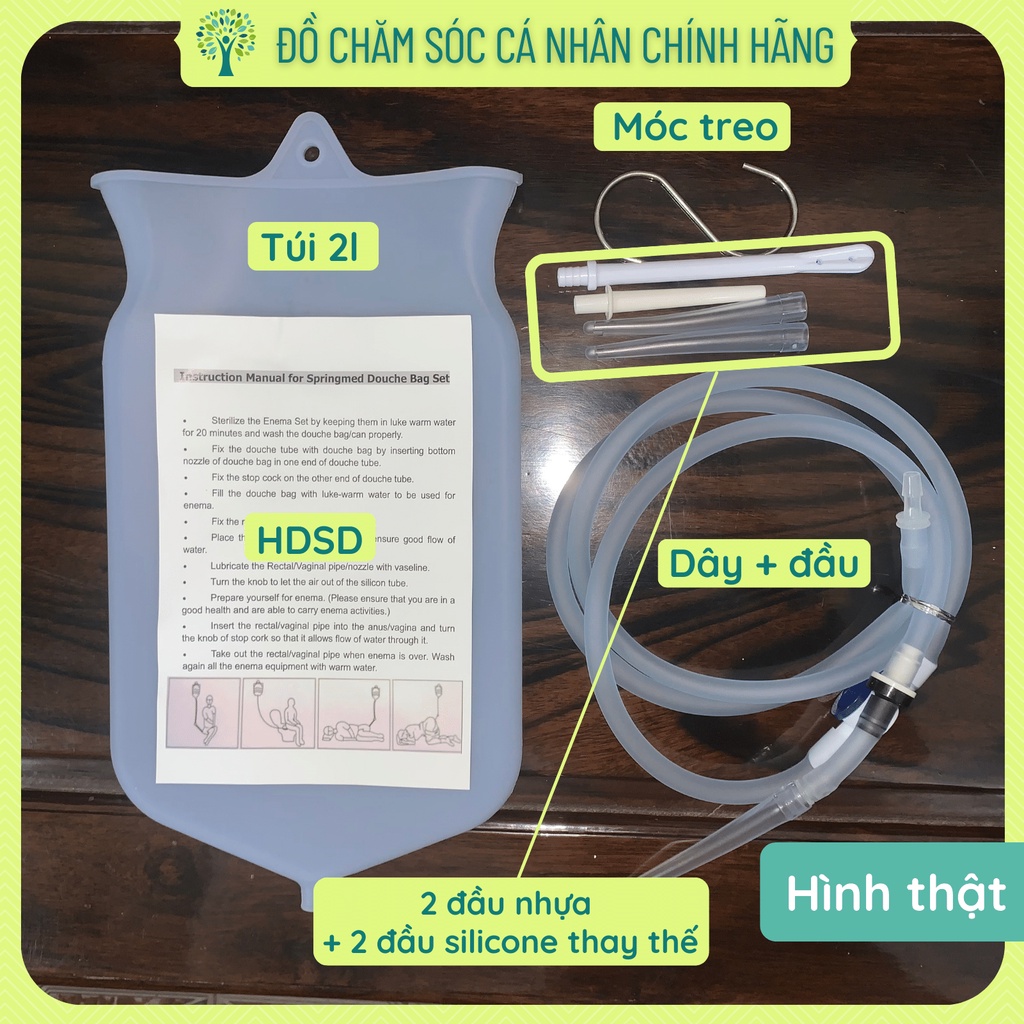 Túi thải độc cà phê, thải độc đại tràng, thụt tháo đại tràng, thụt rửa hậu môn, enema coffee 2l TUI3