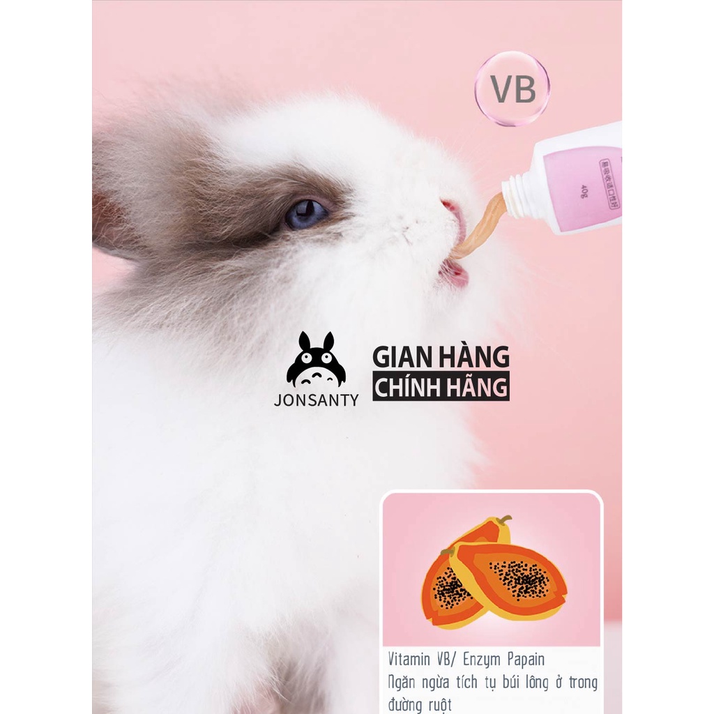 Gell dinh dưỡng cho thỏ bổ sung vitamin khoáng chất thương hiệu JONSANTY giải quyết vấn đề búi lông cst332