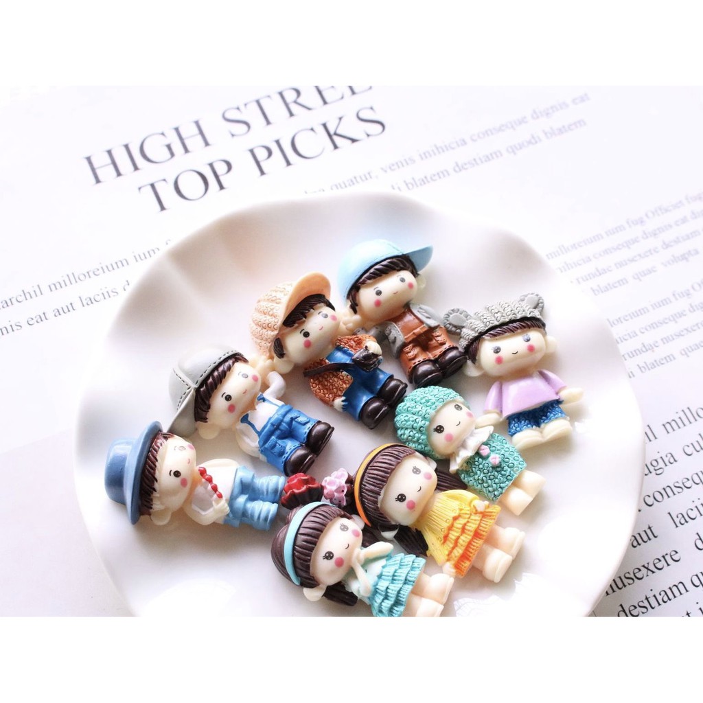 Charm (C28) slime/ Dụng Cụ Charm Trang Trí [Ko Keo &amp; Nút] Hình Nhân Vật Em Bé (3.5x2.0 cm) - Giá 1 cái