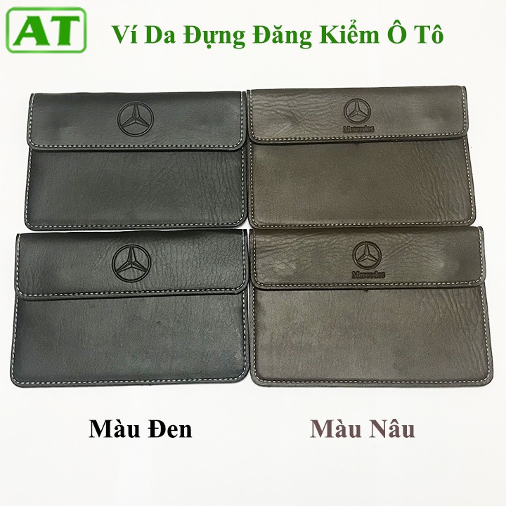 Ví Da Đựng Đăng Kiểm Giấy Tờ Ô Tô Xe Hơi Logo Mercedes Sang Trọng