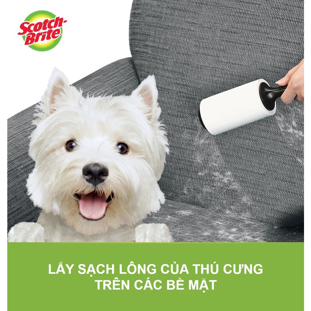 Cây lăn bụi Scotch Brite 3M 30 lớp đa năng, lớp keo siêu dính, lấy sạch mọi vết bẩn 863R -30