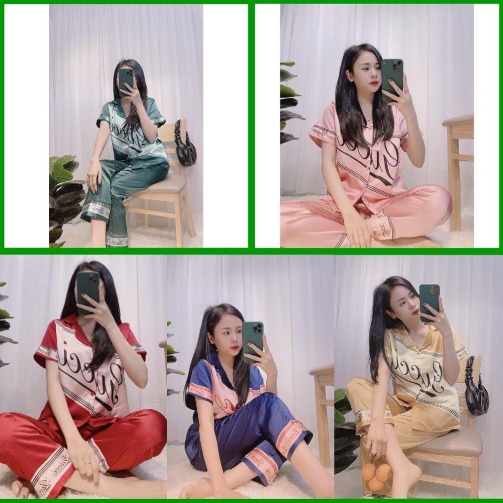 Bộ Đồ Pijama- Bộ Lụa Satin Mặc Nhà Hàng Cao Cấp Loại 1