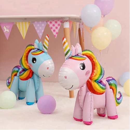 Bong bóng Pony 4D ( kỳ lân) dễ thương trang trí sinh nhật, đồ chơi cho bé