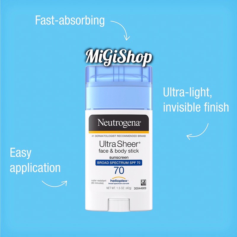 [Hàng Mỹ] Sáp Chống Nắng Dạng Lăn Neutrogena Ultra Sheer Face And Body Stick Sunscreen SPF70 42g | BigBuy360 - bigbuy360.vn