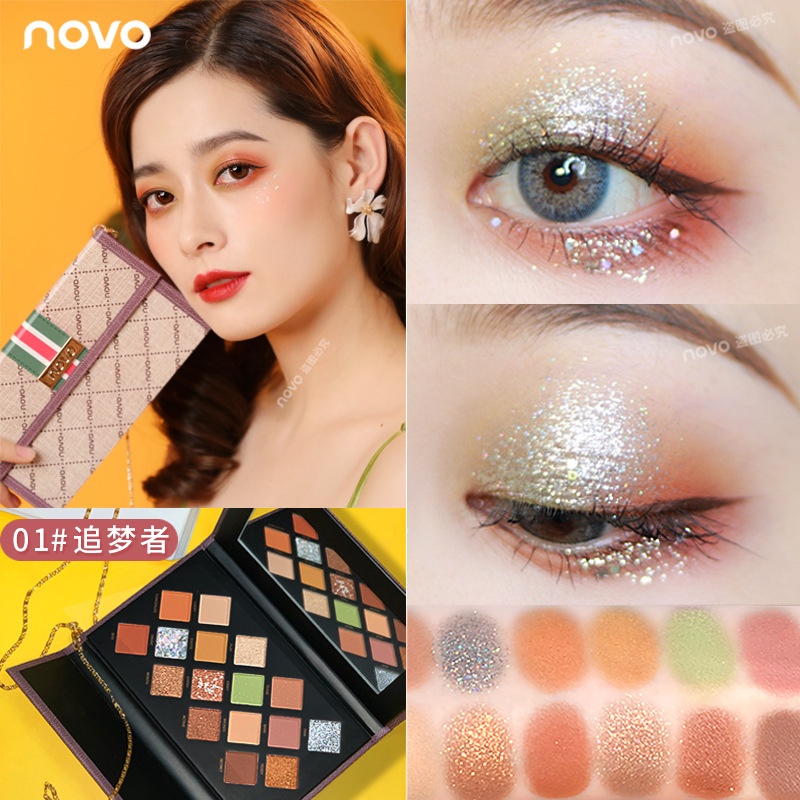 Bảng Phấn Mắt 16 Ô Màu Nhũ Lì Dạng Túi Xách NOVO Bag Eye Shadow No.5309