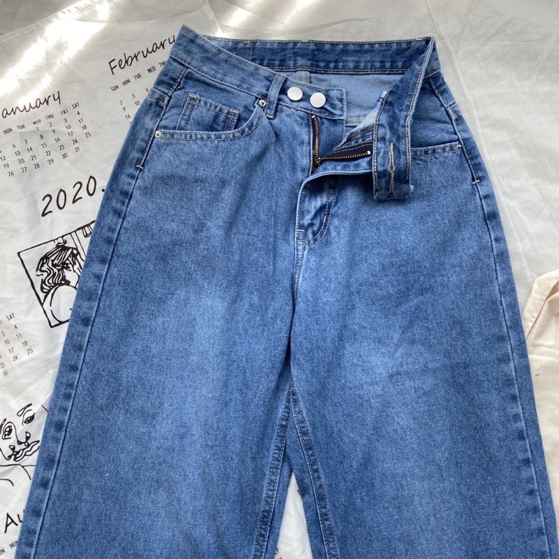Quần jean nữ ống rộng hai túi ngang (không co giãn), quần bò D100 thời trang Hàn Quốc ulzzang VM STYLE 22QJR03AS1802 | BigBuy360 - bigbuy360.vn