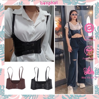 Thắt lưng nịt eo bằng da phong cách Steampunk, đai eo thắt lưng corset (có ảnh thật)