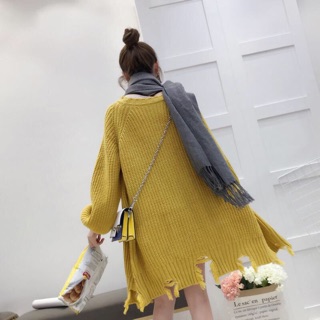 Áo len khoác dài chất dầy đẹp ( coi kĩ ảnh thật phía sau )
