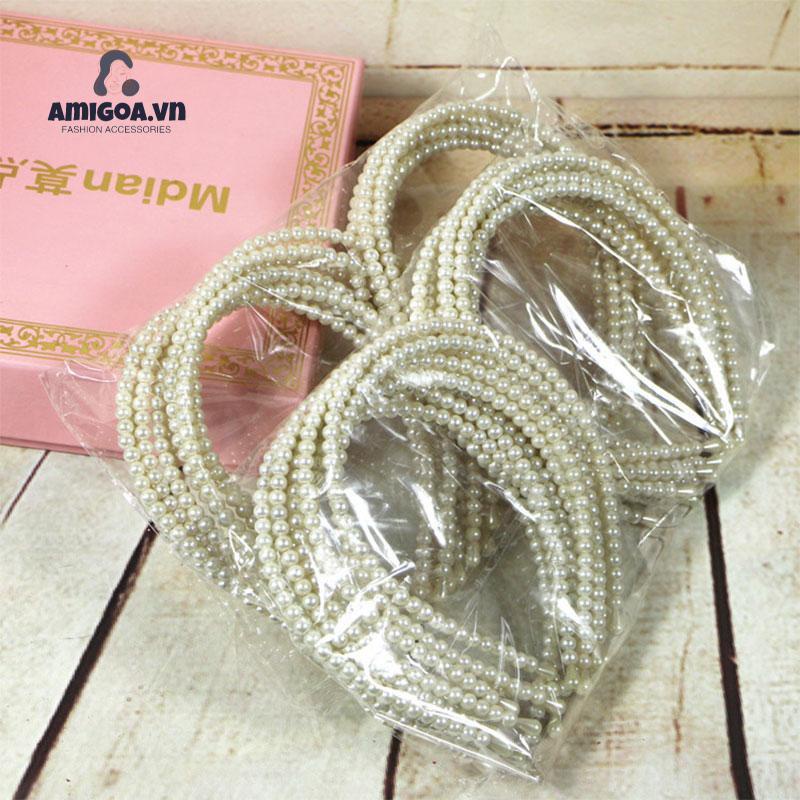 Băng Đô Đính Hạt Ngọc Trai Phong Cách Công Chúa Dành Cho Bé Gái