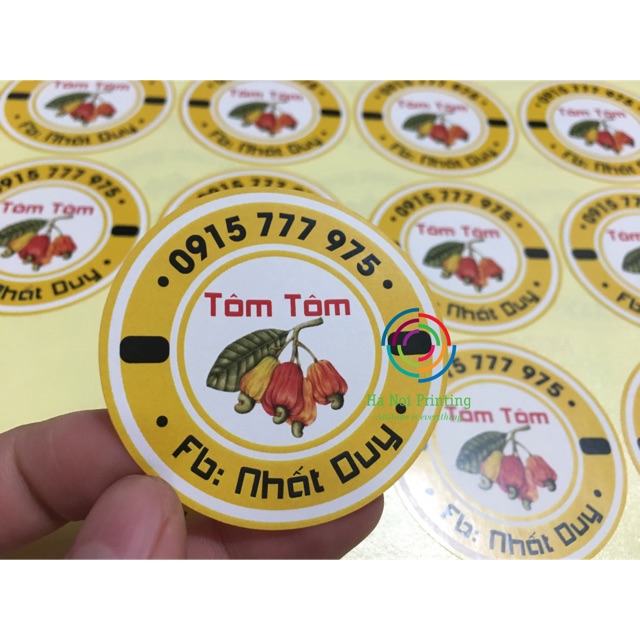 Combo 250 tem dán hạt điều tết thiết kế theo yêu cầu