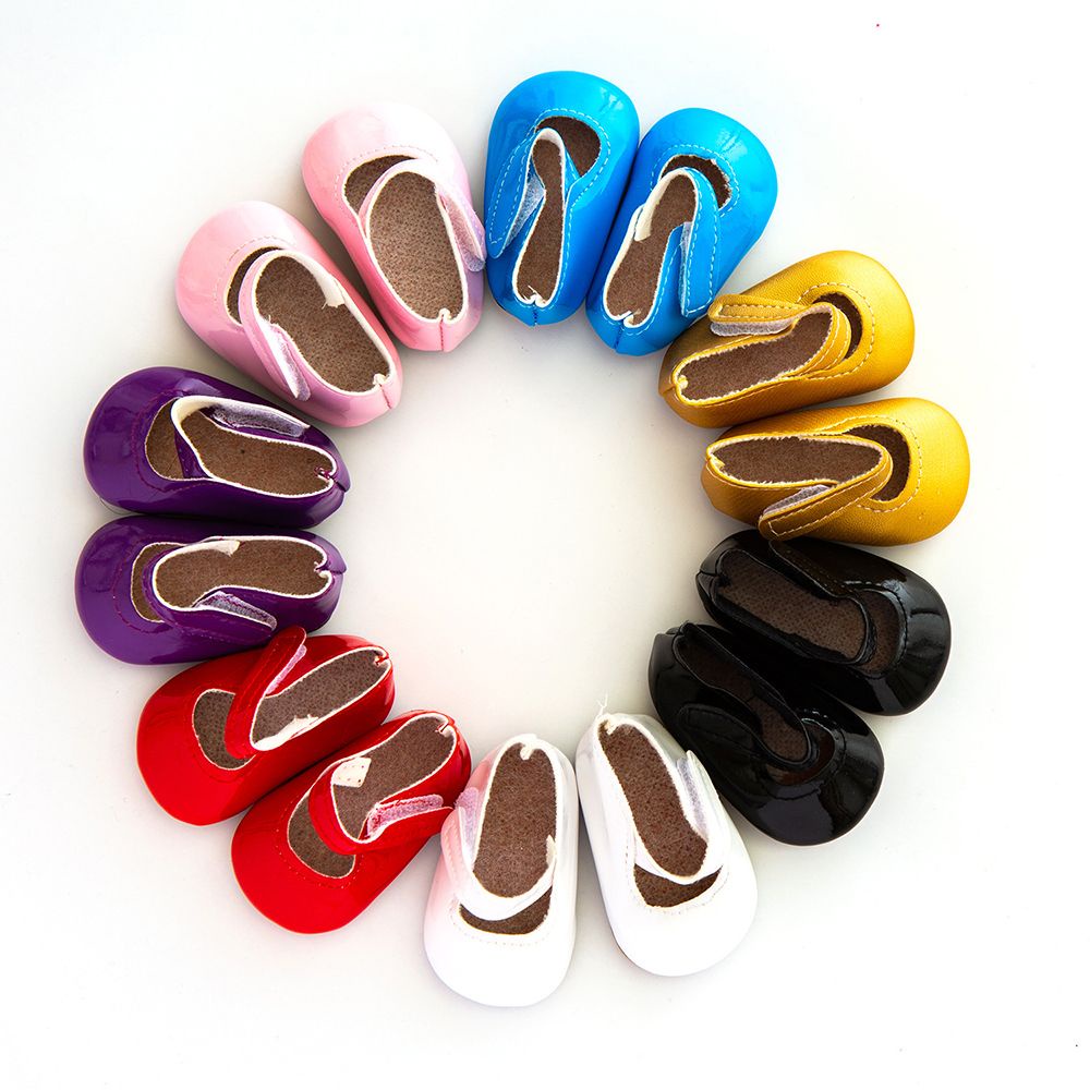 Giày da PU nhỏ xinh cho búp bê nhiều màu tùy chọn 7*4*3cm 18inch