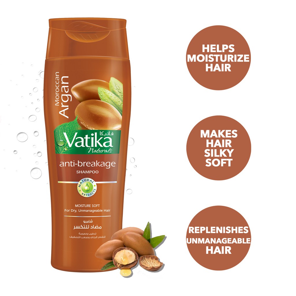 Dầu gội Vatika Argan Shampoo – Moisture Soft dưỡng tóc ẩm mềm mượt 400ml