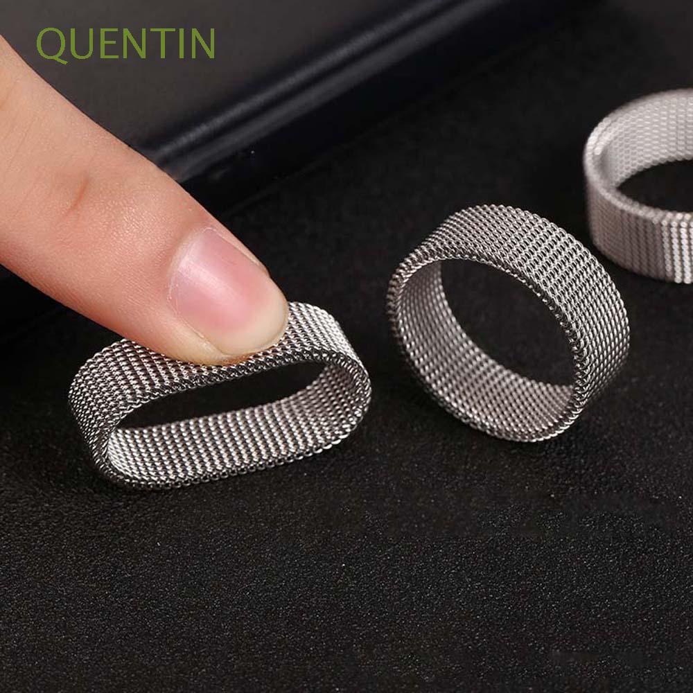 Nhẫn đeo tay bằng thép không gỉ dạng lưới thời trang cá tính