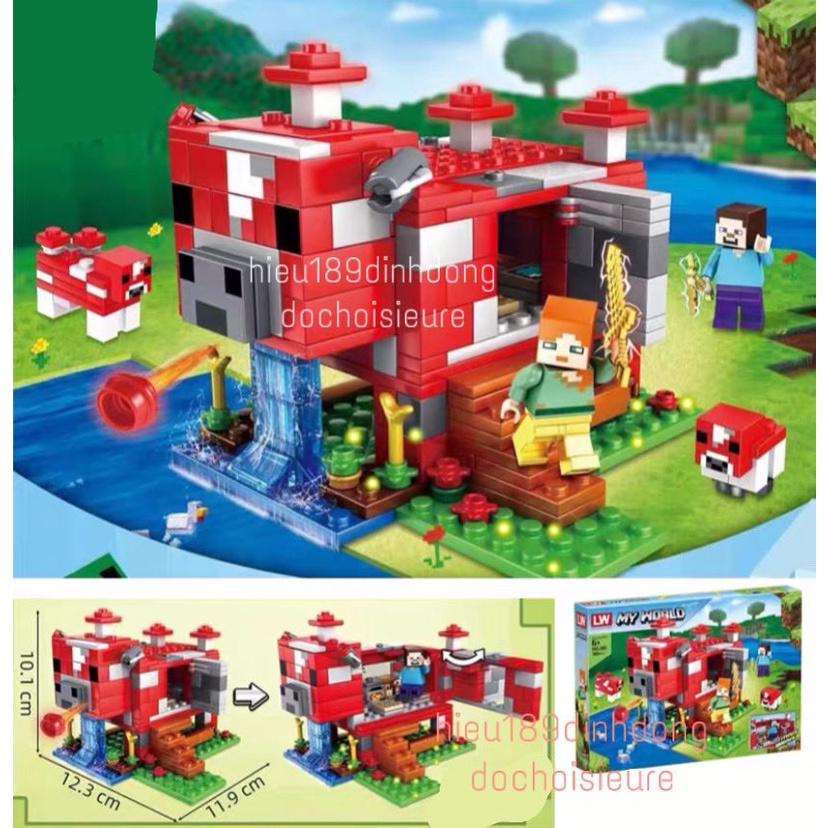 Lắp ráp xếp hình non Minecraft My World nhà heo lợn zombie 416