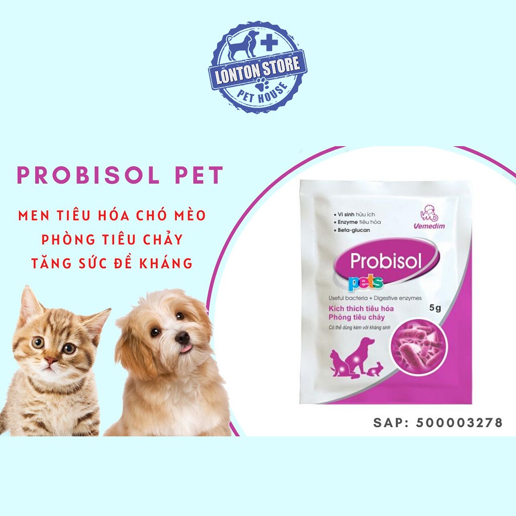 VEMEDIM Probisol Pet - Gói Men Tiêu Hóa Chó Mèo Phòng Tiêu Chảy, Tăng Đề Kháng - Lonton  Store